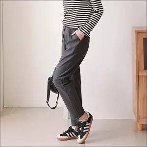 세미팬츠 3컬러 허리밴딩 기모바지 여자 양모 겨울 일자핏 (HSJ-WFKBXN0)