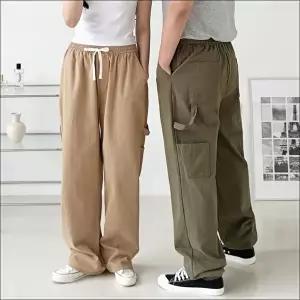 면바지 5색 밴딩 카고바지 허리 일자핏 편한 남녀 스트링 (HSJ-WFKBXLA)