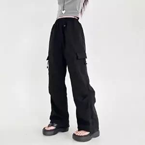 여성 스트링 카고팬츠 캐주얼 투웨이 일자 와이드핏 (HSJ-WFJY06P)