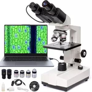 셀카 고양이 쌍안경 실험실 현미경 복합 40X-5000X 확대 전자 피스 광시야 장비가 포함된 키트