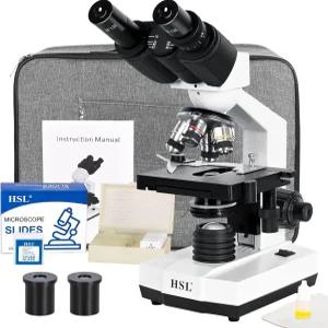 HSL 40x-2500x 복합 양안 현미경 학생 교육용 생물학적 LAB 1000x 400X