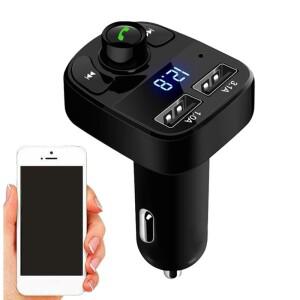 다기능 12/24V 차량용 충전기 FM 라디오 송신기 내장 MP3 블루투스 5.0 무선 오디오 송신기(LED 스크린 포