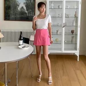 [옷자락]여자 뒷밴딩 린넨 언발 랩 치마바지