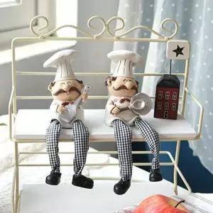 앉은 주방장 인형 2종 1세트 카페 식당 인테리어 소품 장식 장식인형 인테리어인형