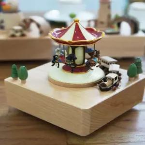 우드 오르골 놀이동산 3종 1P 태엽 자장가 뮤직박스 자장가오르골 태엽오르골 뮤직박스