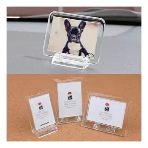 차량용 투명 미니액자X3개 가로 세로 겸용 포토액자 아크릴액자 차량용액자 투명액자