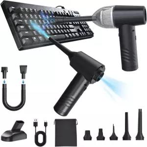 키보드 먼지 청소기용 압축 공기 전기 컴퓨터 진공 무선 캔 11000PA 미니 자동차 PC 사무실용 송풍기