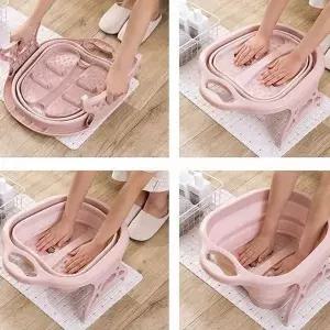 [RIZPICK]접이식 족탕기 지압 발마사지 휴대용 족욕기 대야