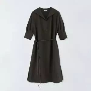 [롯데백화점]앤클라인 V넥 와이드 카라 원피스 S6IM024