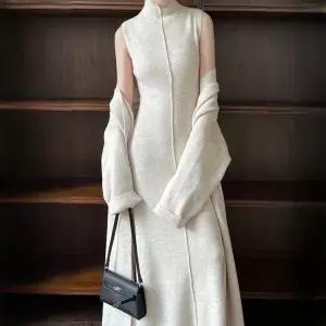 롱슬리브 니트 3color 반목 투피스