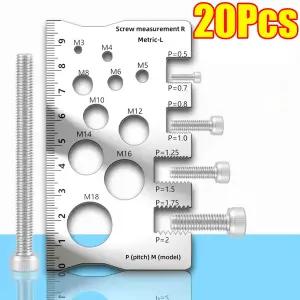 호환  1-20개 나사 피치 게이지 자 스테인리스 스틸 자 나사 측정 피치 비트 볼트 너트 측정용