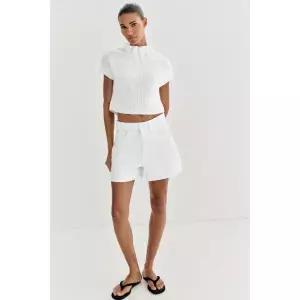 자라 ZARA SHORTS Z1975 MOM FIT - 화이트1251905