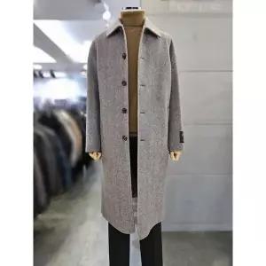 [바쏘옴므] 세이브존03 남자 베이지 헤링본 울 핸드메이드 롱 코트 WSAQZ4CJ26A_P412765337