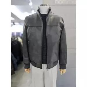 [바쏘옴므] 세이브존03 남자 천연 가죽 구스 차콜 블루종 점퍼 WSAQZ4UB14A_P412766669