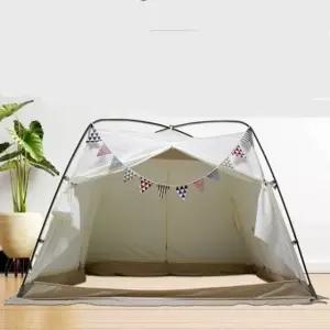 프리미엄 4도어난방텐트 싱글 바닥 침대 방한실내텐트