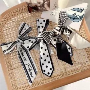 스타일리시 패턴 스카프 엣지 포인트 헤어 헤어스카프 쁘띠스카프 가방타이 가방손잡이