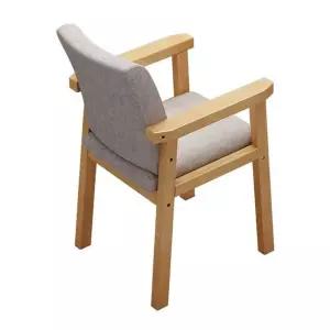 원목 책상 의자 모던 (50x50x76) 원목+그레이 소형 편한 등받 팔걸이 카페 고무