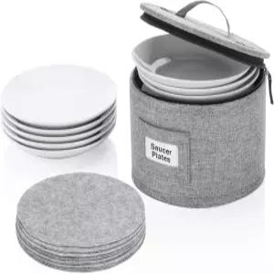 접시 그릇 애피타이저 중국 저장 용기 - 최대 6.5인치 W까지 장착 12개의 펠트 디바이더 포함 모든 면에