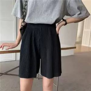 여자 여름 데일리 시원한 플리츠 밴딩 와이드 반바지