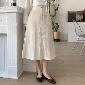 여자 뒷밴딩 바스락 트임 절개 롱스커트