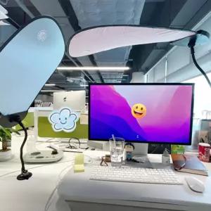 나뭇잎 캐노피 사무실 천장 햇빛가리개 가림막 에어컨바람