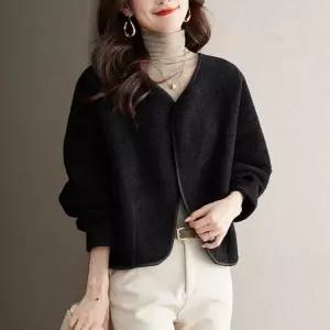 여성용 모직 겨울 코트 크롭 키작녀 아우터 루즈핏 원픽3