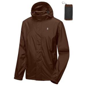 골프 사이클링 하이킹을 위한 후드가 달린 리틀 당나귀 앤디 남성용 패커블 레인 재킷 윈드브레이커 방수 경량 코트