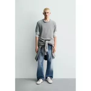 자라 ZARA 레귤러 핏 티셔츠 - 그레이1261975