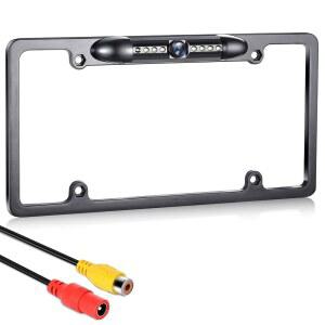 GLK 백업 카메라 AHD 1080P 번호판 7개의 LED가 장착된 나이트 비전 후방 뷰 리버스 12-24V 차량용 와이드 앵글 IP69K 방수