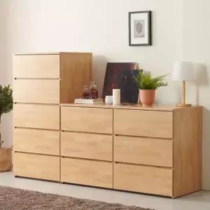[보루네오하우스]아르메 모던 서랍장 세트(600 5단+1200 빅와이드 3단)