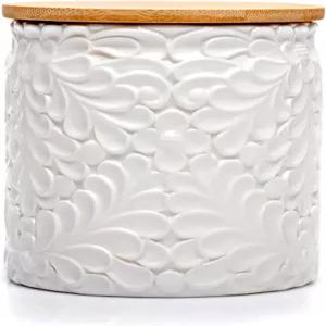 작은 각인 세라믹 주방 용기 자연에서 영감을 받은 있는 대나무로 만든 밀폐 뚜껑이 보관 파스타 홀더 커피