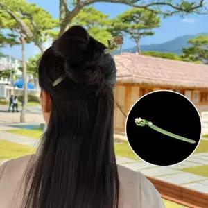 옥 진주꽃 옥비녀 한복비녀 옥비녀 한복머리장식 한복비녀 전통비녀 헤어코사지