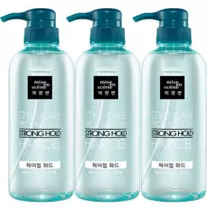 미쟝센 헤어젤 스타일케어 스트롱 홀드 하드 500ml x3개 강력고정 남성용 스타일링젤