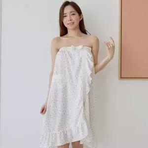 [하프클럽/알콩단잠]여성 골프 샤워가운 골프장 여름 샤워로브 실크샤무즈 랩가운 원피스