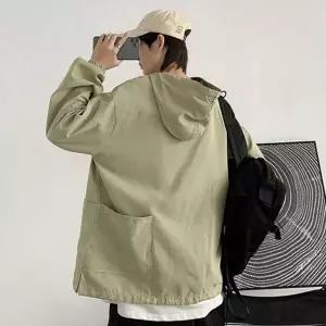 오버핏 후드 커플 바람막이 아우터 남녀공용 후드 무지 간절기 아노락 여성 남성