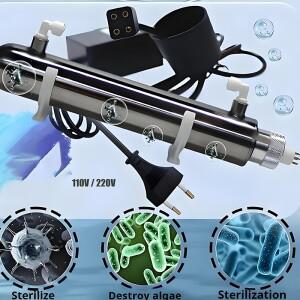 110V/220V 스테인레스 스틸 UV 물 기 자외선 튜브 램프 직접 음료 소독 필터 수족관 탱크 정수기