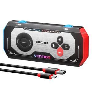 VENTION 7.1 게이밍 DAC 외장 USB 사운드 카드 7.1 가상 서라운드 사운드 블래스터 24비트 /192KHz RGB 라이트 시스템 PS5 PS4 Xbox 닌텐도 스위치 PC 헤드셋과 호환되는 게이밍 오디오 앰프