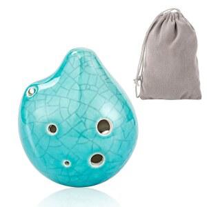 디섹 6홀 얼음 균열 트라이포스 오카리나 전설, 블루 세라믹 - 젤다 오카리나의