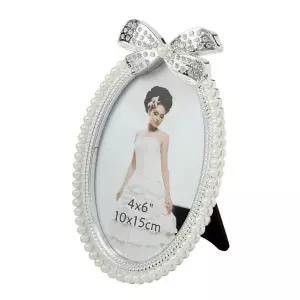 액자 사진 포토테이블 웨딩 소형 탁상 리본 진주