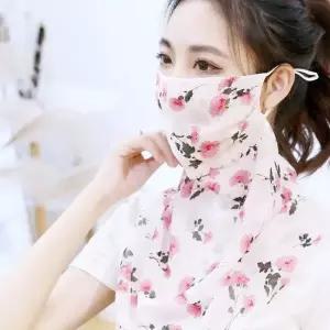 쉬폰 플라워 멀티 스카프 마스크 얼굴 햇빛 가리개 쿨토시 쿨워머 넥마스크 여름용마스크
