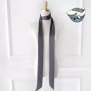 세련된 그레이 롱 스카프 액세서리 스타일링 멋진타이 롱넥타이 롱스카프 롱리본