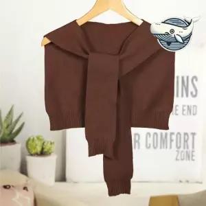 부드러운 겨울 따뜻한 니트 숄 스카프 브라운 에어컨숄 어깨숄 숄더스카프 레이어드룩