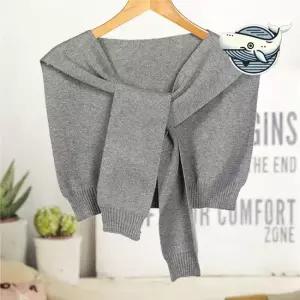 패셔너블 그레이 니트 숄 스카프 레이어드 에어컨숄 어깨숄 숄더스카프 레이어드룩