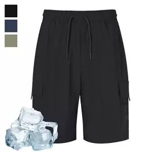 [리빌모아]남자 버팔로 쿨 카고 밴딩 스판 반바지 DD-PTH-618-블랙