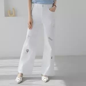 [마담4060]엄마옷 마담4060 청바지 중년여성 데일리 자수와이드데님팬츠 -YPN2604027-