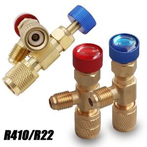1/2/4PCS 에어컨 냉매 HVAC 안전 밸브 R410A R22 1/4 냉동 충전 액체 어댑터