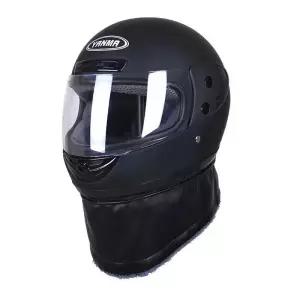 겨울 헬멧 오토바이 클래식 방한 하프 스쿠터 따뜻한 여성용 안면보호 라이딩