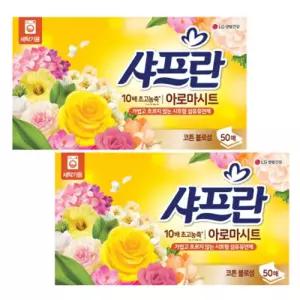 샤프란 시트 섬유유연제 코튼블로썸 50매 2개