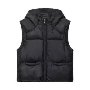 여사친 트렌디 나시 다운 후드 스카프 아이템 조끼 HT1