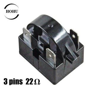 냉장고 PTC 시동 릴레이, 블랙 컴프레서 릴레이 프로텍터, 3 핀, 22